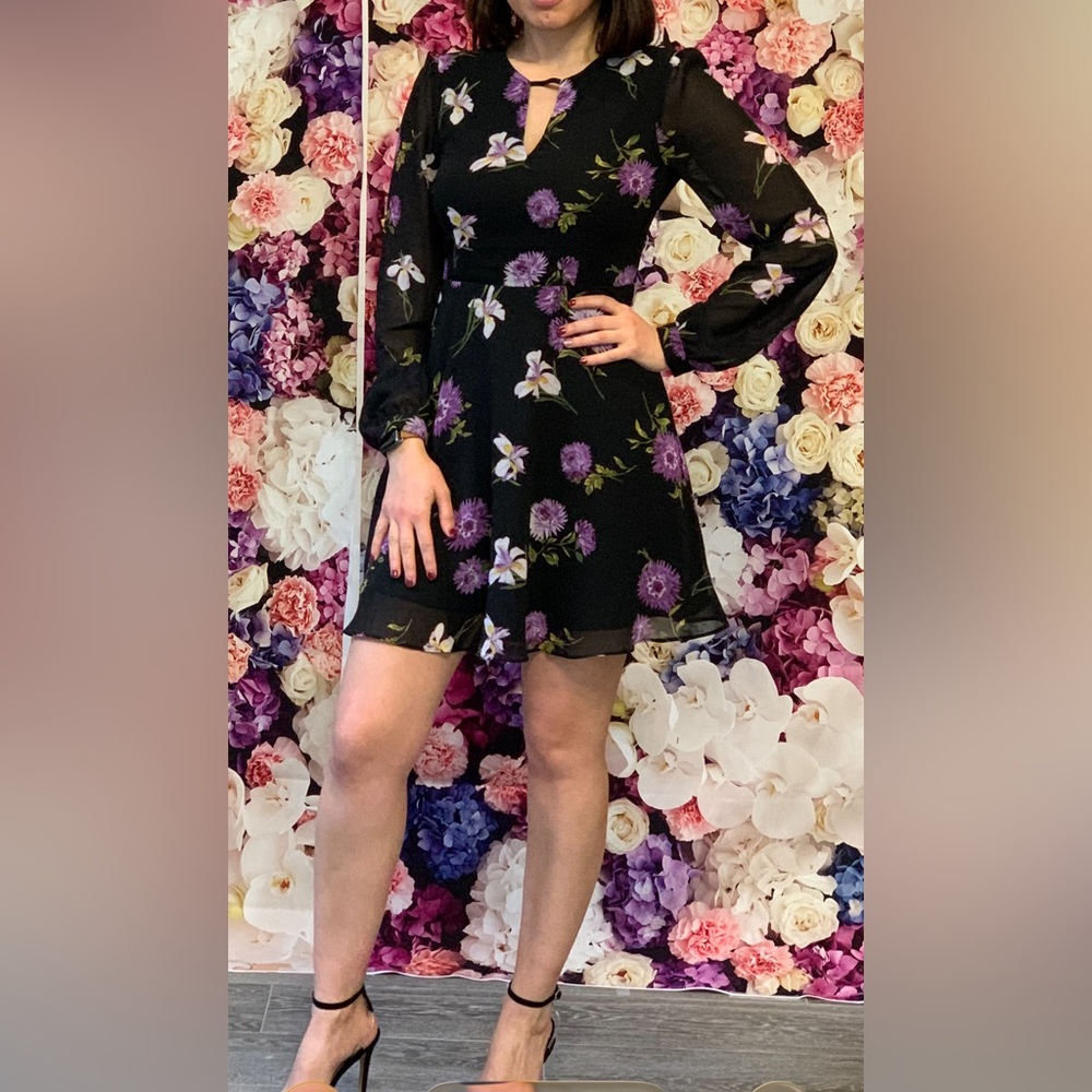 Forever 21 Black and Purple Floral Dress